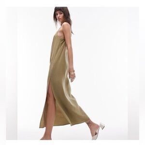 Elegant Olive/Sage Green Maxi Dress